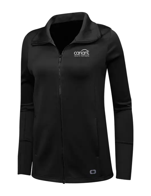 OGIO Black Womens Endurance Modern Performance Full-Zip w/Cariant Logo