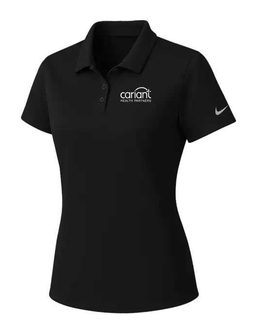 Nike Womens Black Dry Essential Solid Polo w/Cariant Logo