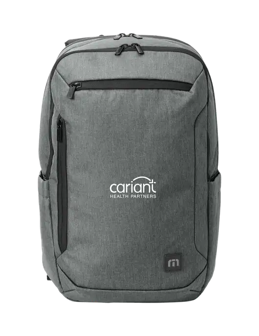 TravisMathew Medium Grey Heather Duration Backpack w/Cariant Logo