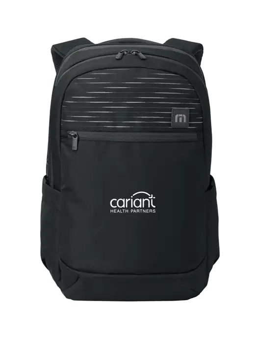 TravisMathew Black Approach Backpack w/Cariant Logo
