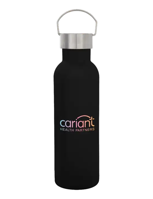 28 oz Black Bubbli Stainless Steel Bottle w/Cariant Logo