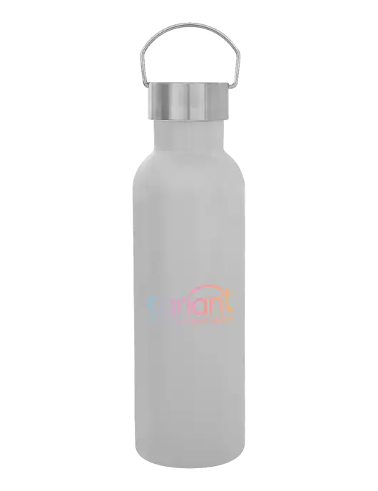 28 oz White Bubbli Stainless Steel Bottle w/Cariant Logo