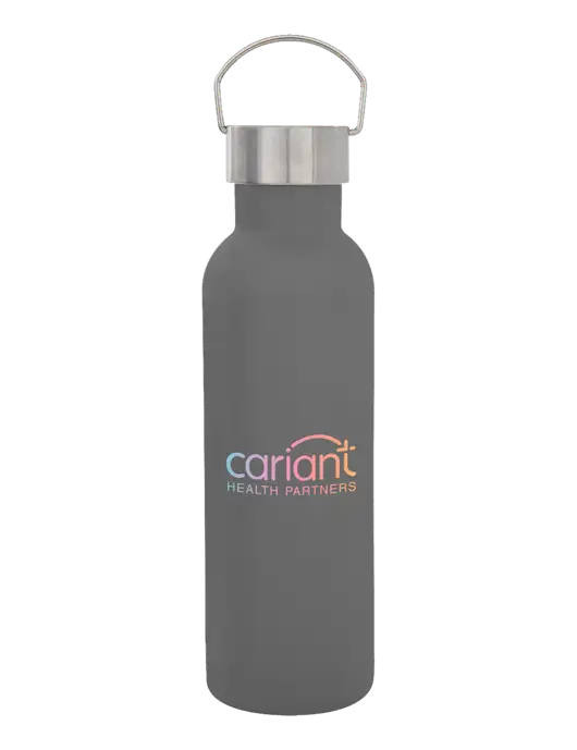 28 oz Medium Grey Bubbli Stainless Steel Bottle w/Cariant Logo