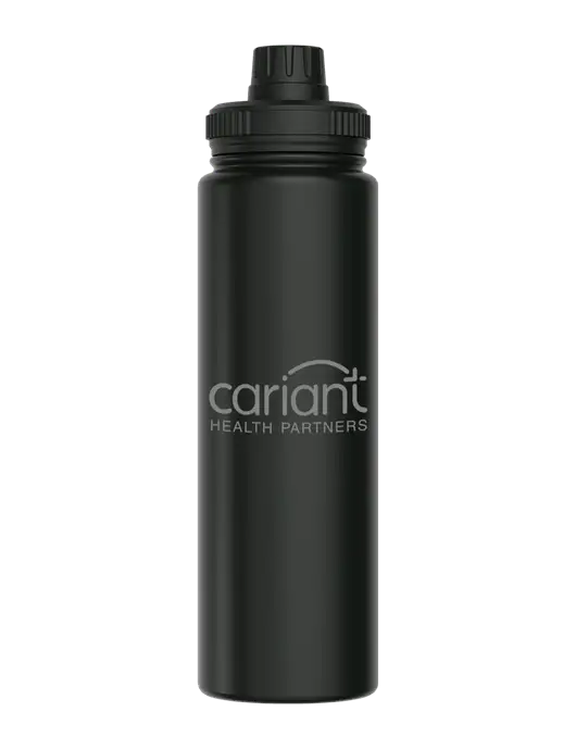 Liquid Life Black Sport Bottle w/Cariant Logo
