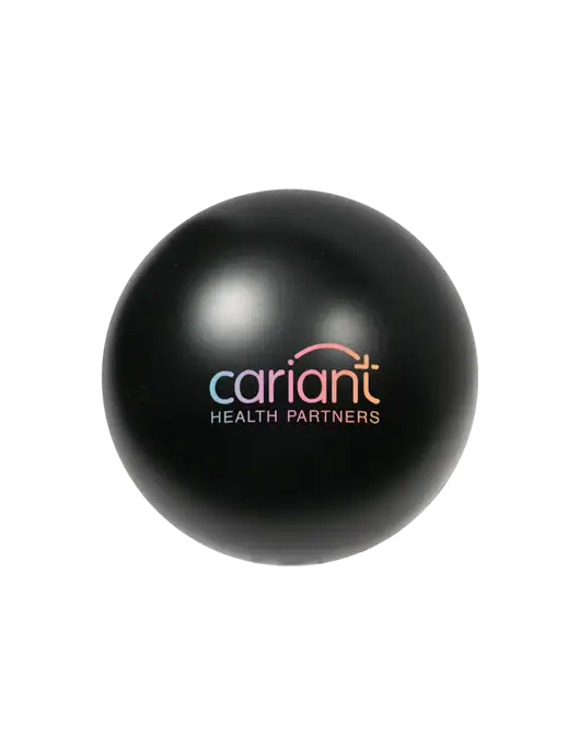 Black Stress Reliever Ball w/Cariant Logo