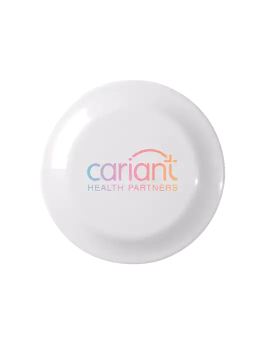 Fun White Flying Disc w/Cariant Logo