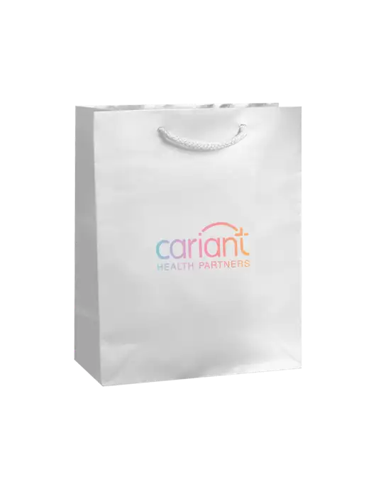 White Gift Bag Gloss 8x10 w/Cariant Logo