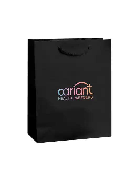 Black Gift Bag Matte 8x10 w/Cariant Logo