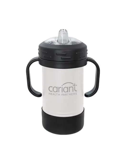 Polar Camel 10 oz Powder Coated White Sippy Cup w/Cariant Logo