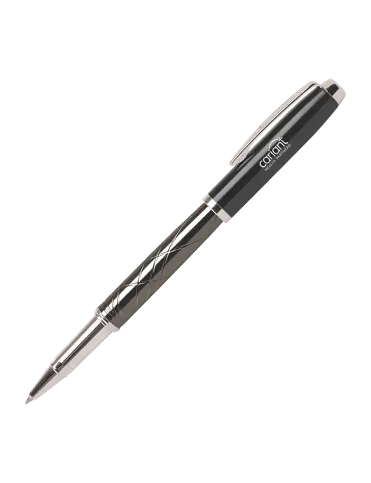 Modernist Black Rollerball Pen - Black Ink w/Cariant Logo