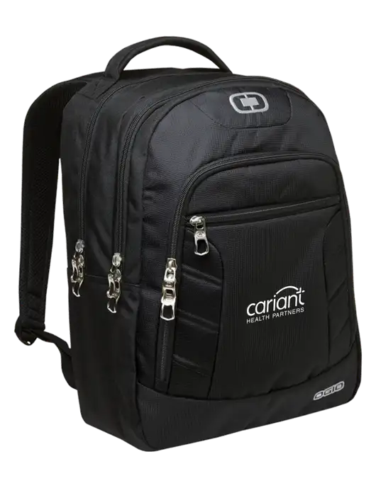 OGIO Black/Silver Colton Laptop Backpack
 w/Cariant Logo