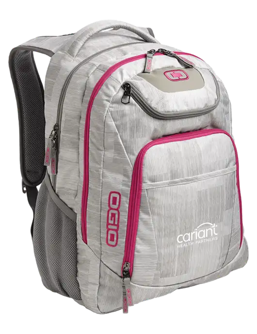 OGIO Light Grey/Pink Excelsior Laptop Backpack w/Cariant Logo