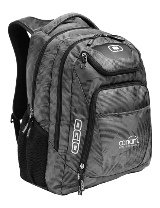 OGIO Race Day Silver Excelsior Laptop Backpack w/Cariant Logo
